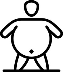 Big overweight man icon outline style vector