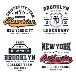Brooklyn & New York College Apparel Vector Image