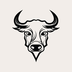 bull head one color logo emblem or icon Vector Image