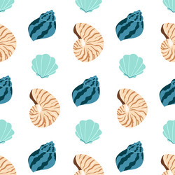 colorful seashell patterns with diverse shapes vector image