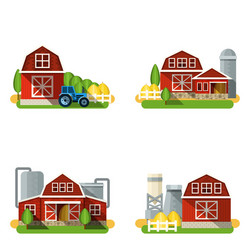 Farm buildings set Royalty Free Vector Image - VectorStock