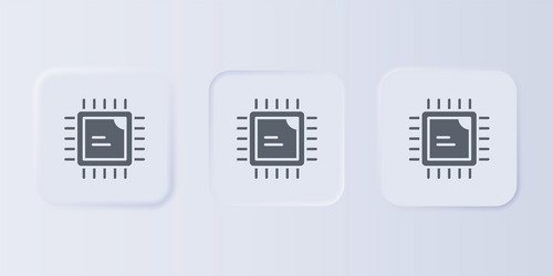 grey computer processor with microcircuits cpu vector image
