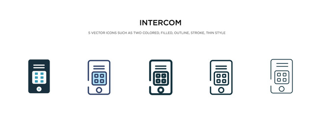 intercom icon in different style two colored vector image