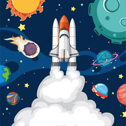 Rocket Launch in Space vector image