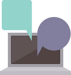 tech laptop screen with keyboard dialogue vector image