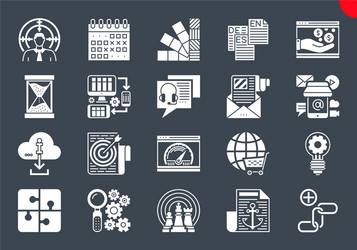 Thin line icons set search engine optimization vector