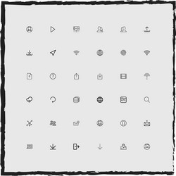web simple linear icons set vector image
