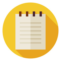 Clean lined sheet of notepad icon flat style Vector Image