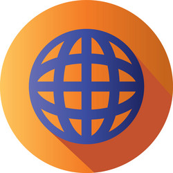 isolated global sphere block gradient style icon vector image