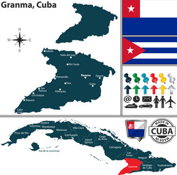 Map granma cuba vector