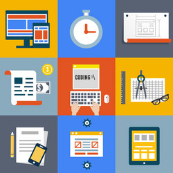Modern Programming Interface Icons vector image