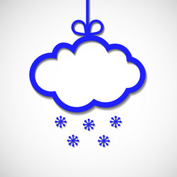 paper frame for text with snowflakes and shade vector image