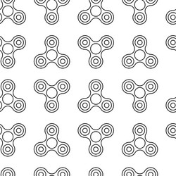 Seamless pattern from fidget spinners on white vector