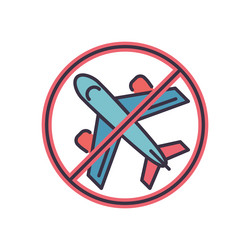 Avoid travel related icon vector