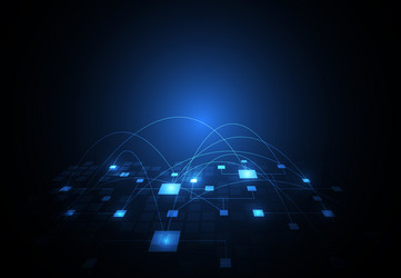 blockchain digital technology design concept vector image