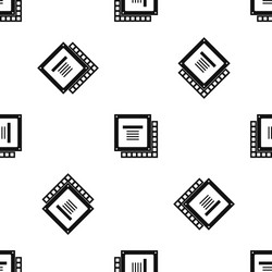 computer cpu processor chip pattern seamless black vector image