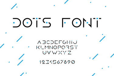 dots font minimal uppercase numbers and letters vector