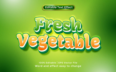fresh vegetable text editable effect vector image