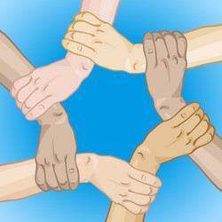 Hands in a Circle - Unity and Connection vector image
