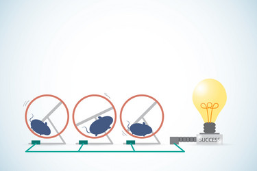 mice is running in hamster wheel to generate power vector image