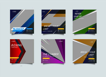 Sport Social Media Post Template Vector Image