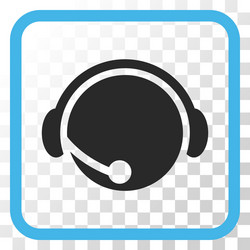 call center operator icon in a frame vector image