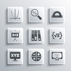 set xyz coordinate system certificate template vector image