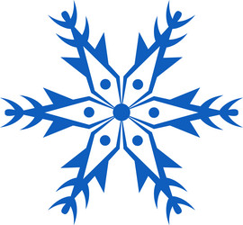 stylized blue snowflake with sharp arms and dots vector image