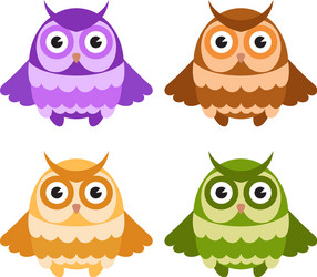 Two cartoon owls on a heart background Royalty Free Vector