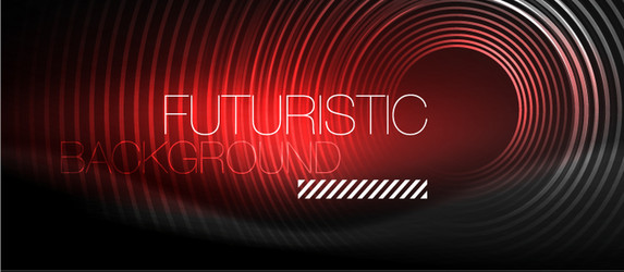 dark abstract background with glowing neon circles vector image
