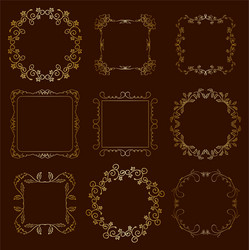 Decorative frames set of curved graphic ornament Vector Image