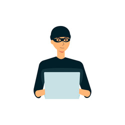 hacker sitting at desktop and hacking login vector