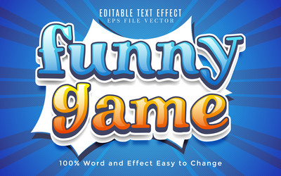 funny game text editable effect vector image