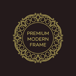 Geometric frame in mono line style vector