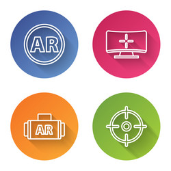 set line ar augmented reality computer monitor vector image