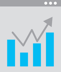 Template computer with statistics graph vector