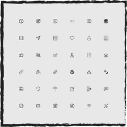 web simple linear icons set vector image