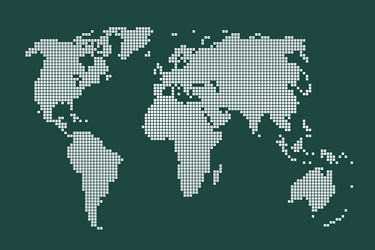 abstract pixel world map halftone style vector image