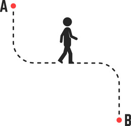 direction or unique way from a to b vector image