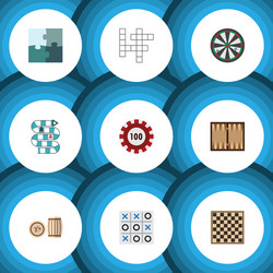 flat icon games set of multiplayer arrow dice vector image