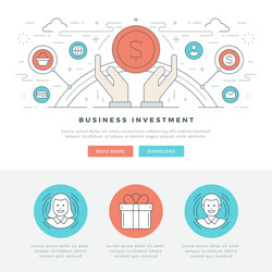 Flat line business concept web site header vector