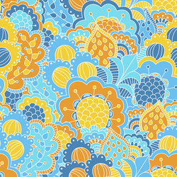hand drawn seamless pattern with floral elements vector image