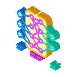 neural network diagram machine learning isometric vector image