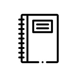 notebook icon thin linear style design isolated vector image