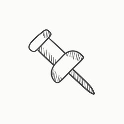 Pushpin sketch icon vector