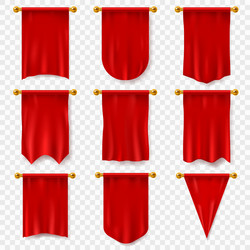 Red Textile Flag Pennant Vector Image