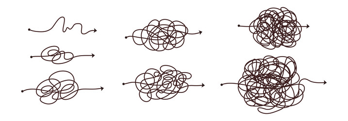 simple line and complex easy way scribble doodle vector image