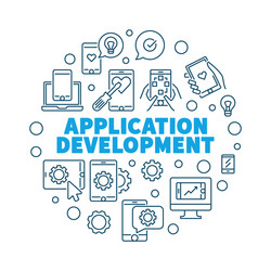 application development round concept vector