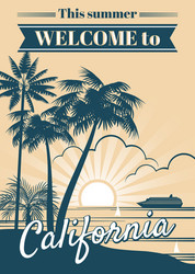 California Coast Poster Vector Image