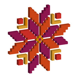 geometric star shape bold block element bright vector image